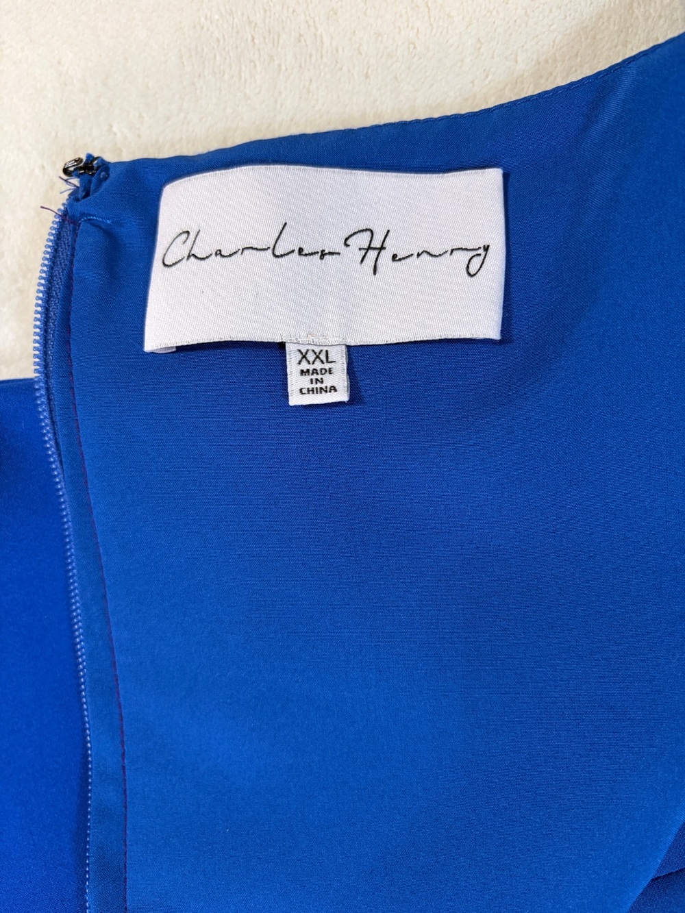 Charles Henry Royal Blue Ruffle Strap Wide Leg Jumpsuit - Size XXL - Picture 12 of 12